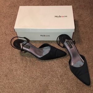Style & co. Black heels with pointed tip